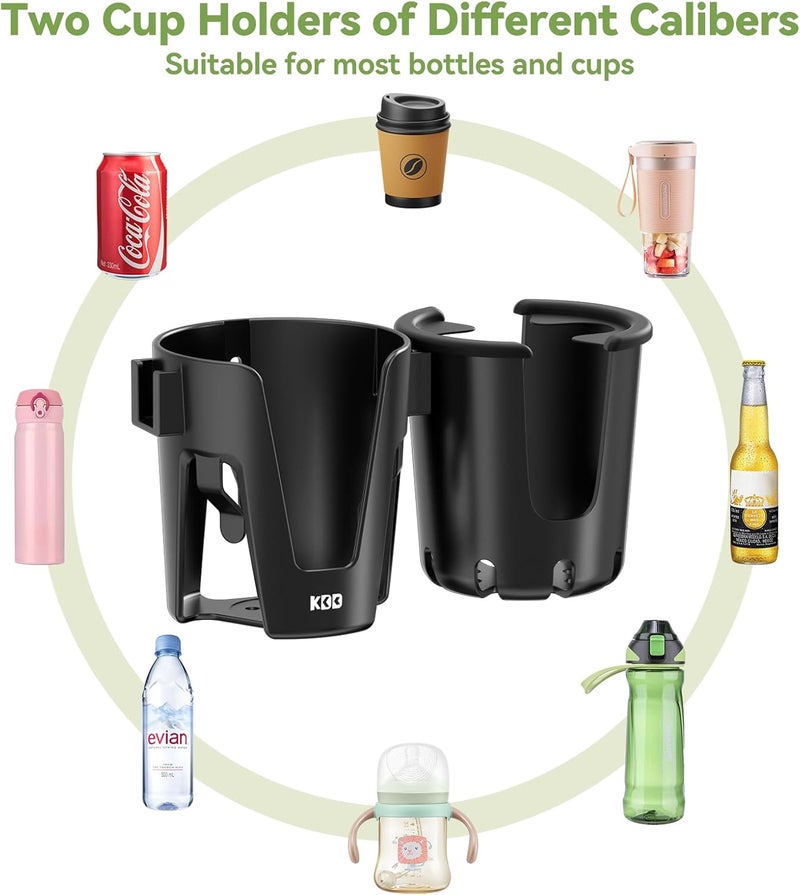 KDD Stroller Cup Holder with Phone Holder, 3-in-1 Removable Bottle Holder - Image 3